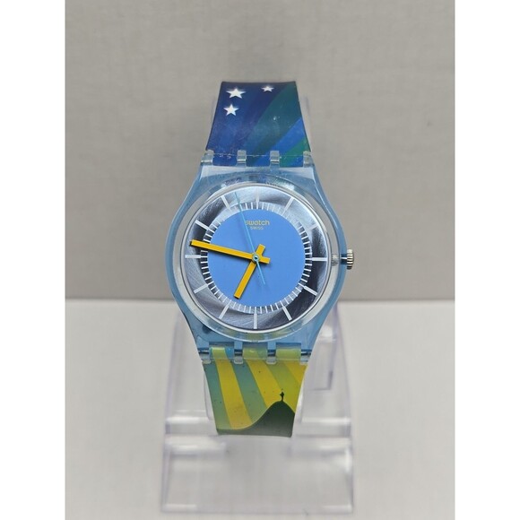 Swatch Cartolina GS147 Rio 2016 Olympics Gent Quartz Blue Dial New Battery Swiss - Picture 1 of 10
